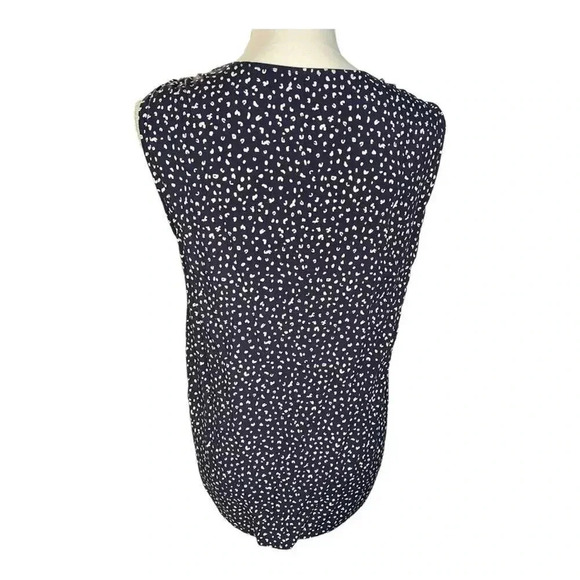 Old Navy Women’s XS Blue & White Speckled Sleeveless V-Neck Blouse‎ - Picture 3 of 4
